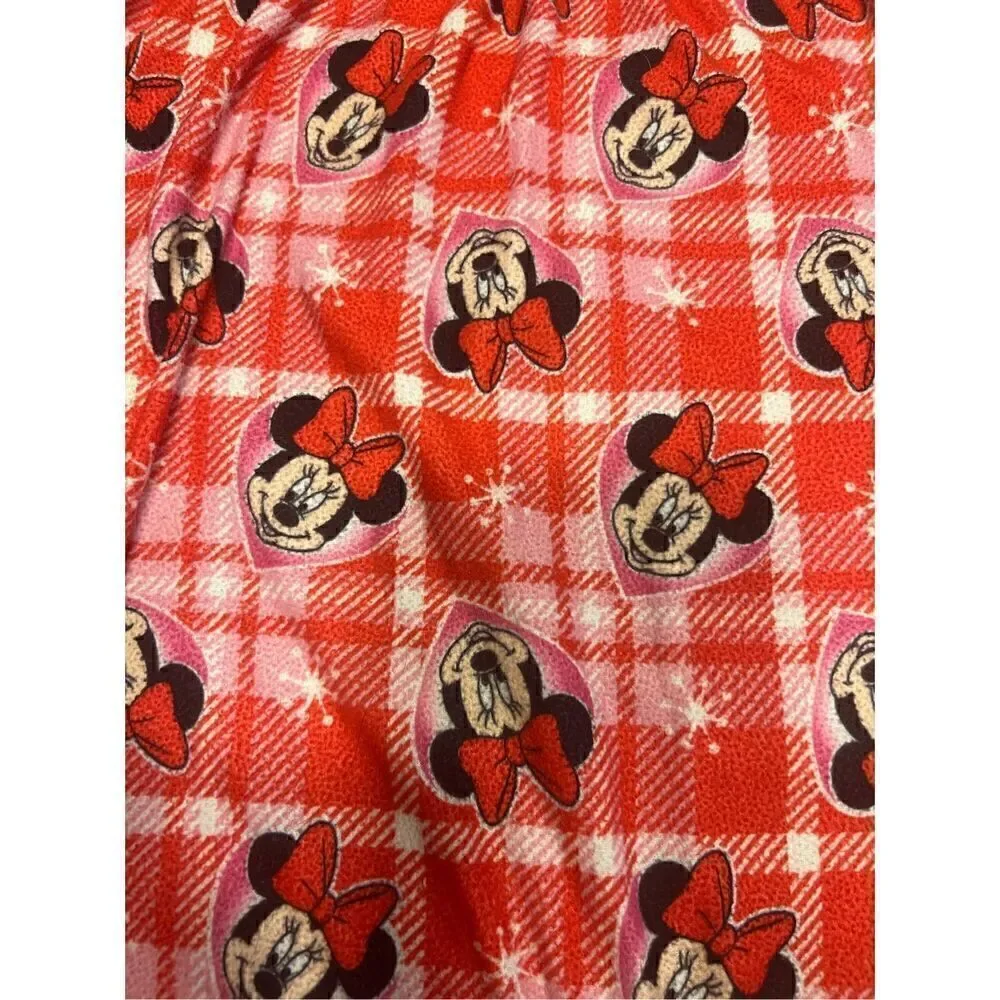 Minnie Mouse Girl's Plaid Hearts and Snowflakes Flannel Granny Nightgown 5T vtg